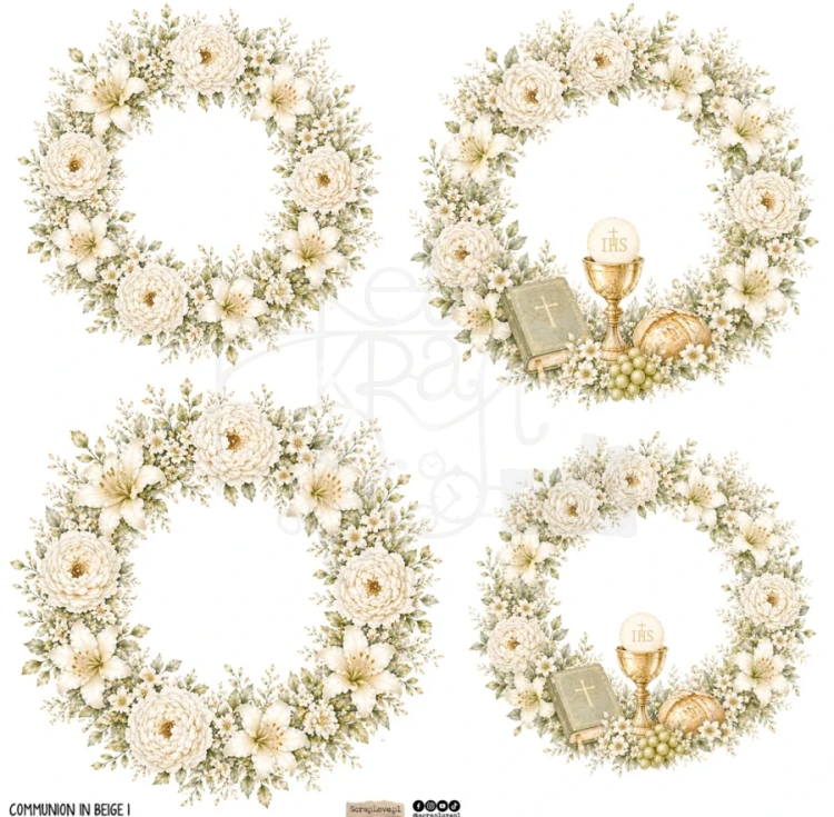 Naklejki papierowe do scrapbookingu i art journalingu Communion In Beige 1 ScrapLove