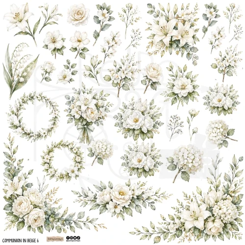 Naklejki papierowe do scrapbookingu i art journalingu Communion In Beige 6 ScrapLove