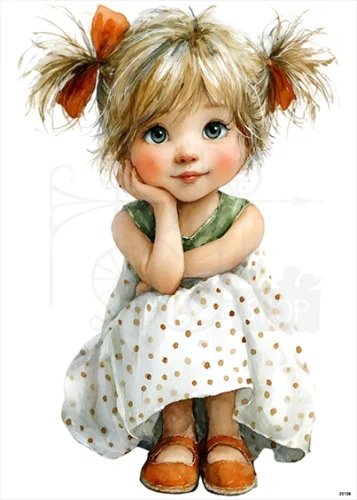Papier ryżowy do decoupage A5 Mała dziewczynka 23136