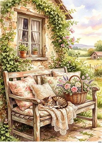 Papier ryżowy do decoupage A5 Śpiący kot 22964