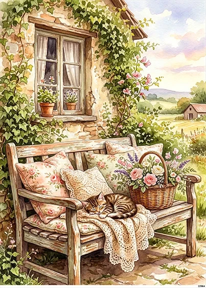 Papier ryżowy do decoupage A5 Śpiący kot 22964