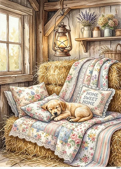 Papier ryżowy do decoupage A5 Śpiący pies 22933