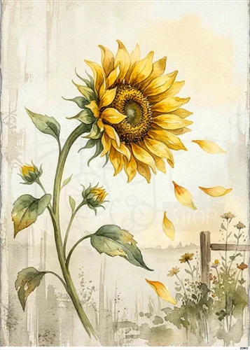 Papier ryżowy do decoupage A5 Słonecznik 22902