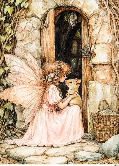 Papier ryżowy do decoupage A5 Dziewczynka elf 22774