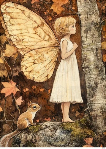 Papier ryżowy do decoupage A5 Dziewczynka elf 22763