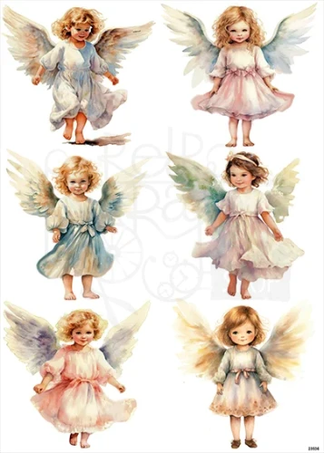 Papier ryżowy do decoupage A4 Dziewczynka aniołek 23536