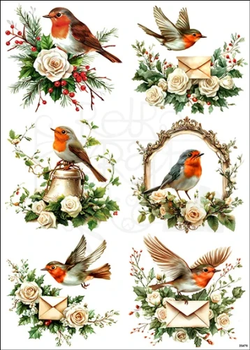 Papier ryżowy do decoupage A4 Ptaszki 23475