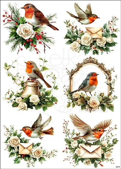Papier ryżowy do decoupage A4 Ptaszki 23475