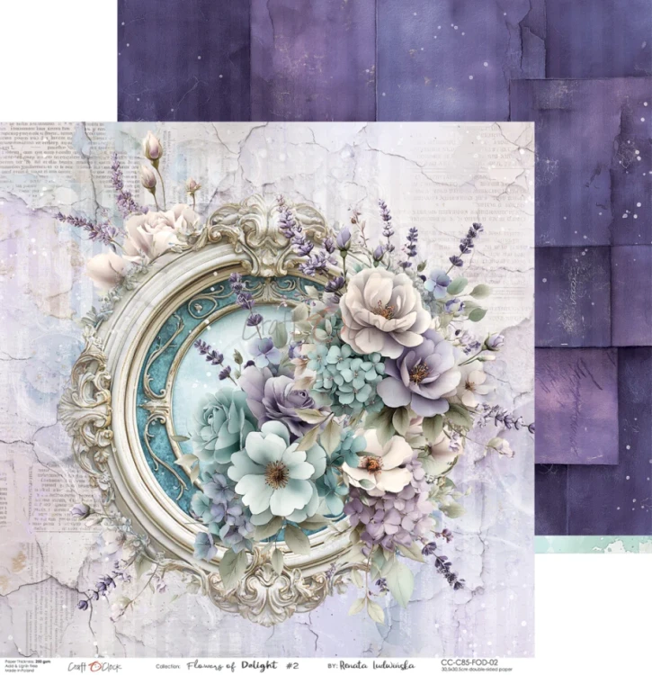 Zestaw papierów do scrapbookingu 30x30 Flowers Of Delight CC-C85-FOD-00 Craft O’Clock