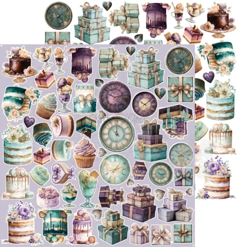 Zestaw papierów 30x30 dodatki do wycięcia Flowers Of Delight - Delight CC-C85-FOD-12 Craft O’Clock