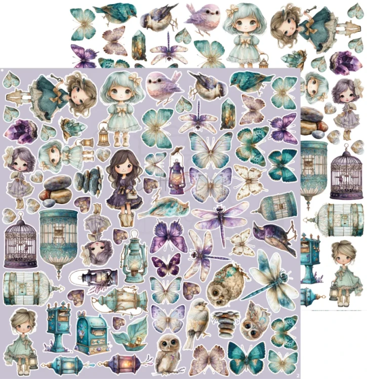 Zestaw papierów 30x30 dodatki do wycięcia Flowers Of Delight - Mix CC-C85-FOD-13 Craft O’Clock