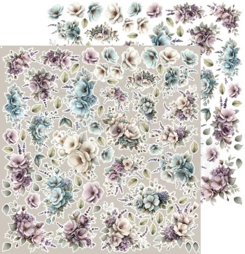 Zestaw papierów 30x30 dodatki do wycięcia Flowers Of Delight - Flowers &amp; More CC-C85-FOD-14 Craft O’Clock