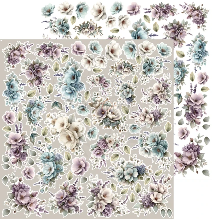 Zestaw papierów 30x30 dodatki do wycięcia Flowers Of Delight - Flowers &amp; More CC-C85-FOD-14 Craft O’Clock