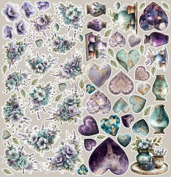 Zestaw papierów 30x30 dodatki do wycięcia Flowers Of Delight - Flowers &amp; More CC-C85-FOD-14 Craft O’Clock