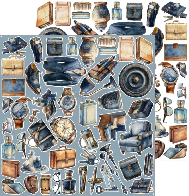Zestaw papierów 30x30 dodatki do wycięcia Mr. &amp; Mrs. Elegance - Elegance CC-C86-MME-11 Craft O’Clock