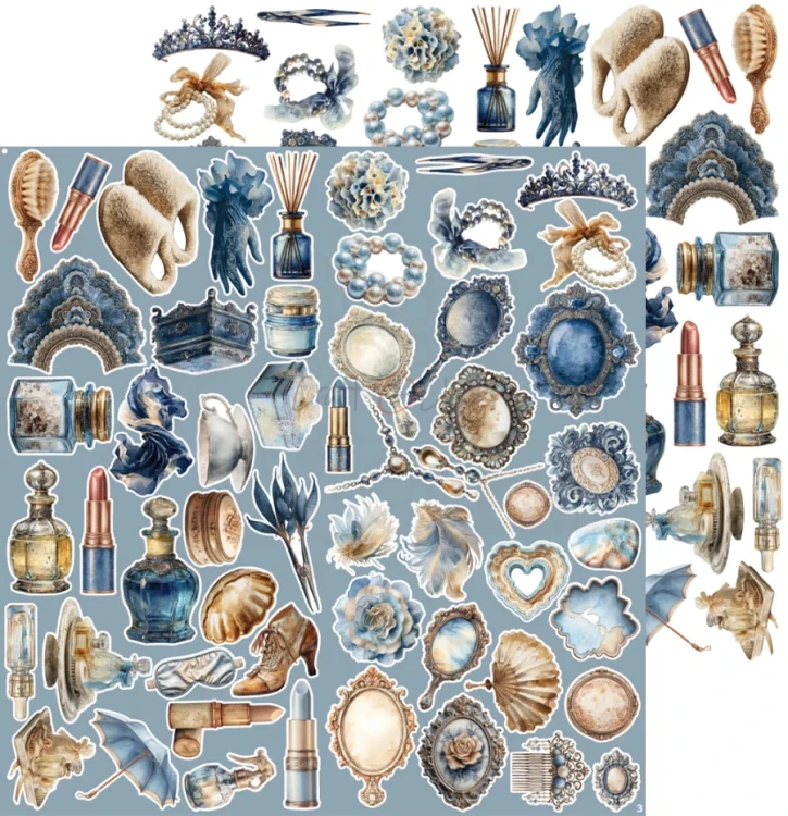 Zestaw papierów 30x30 dodatki do wycięcia Mr. &amp; Mrs. Elegance - Mix CC-C86-MME-13 Craft O’Clock