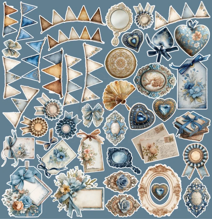 Zestaw papierów 30x30 dodatki do wycięcia Mr. &amp; Mrs. Elegance - Mix CC-C86-MME-13 Craft O’Clock