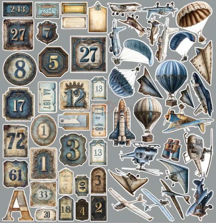 Zestaw papierów 30x30 dodatki do wycięcia Mr. &amp; Mrs. Elegance - Mix CC-C86-MME-13 Craft O’Clock