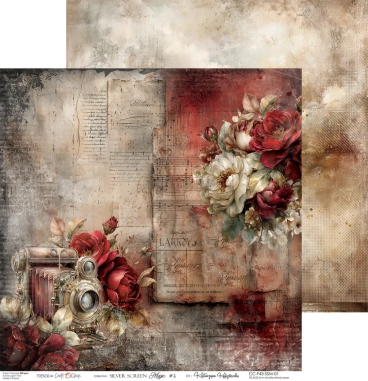 Zestaw papierów do scrapbookingu 30x30 Silver Screen Magic CC-F43-SSM-00 Craft O’Clock