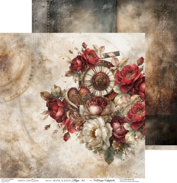 Zestaw papierów do scrapbookingu 30x30 Silver Screen Magic CC-F43-SSM-00 Craft O’Clock