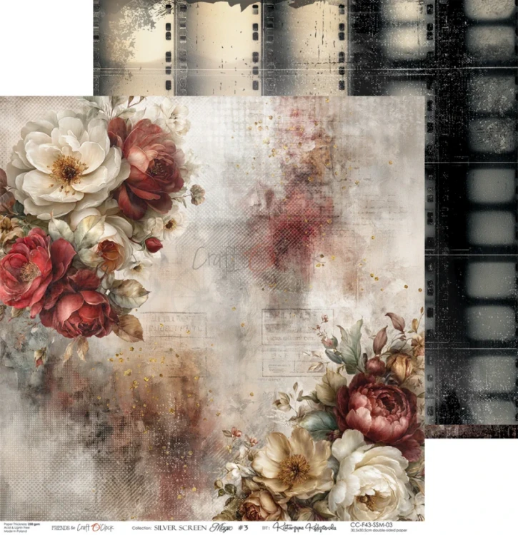 Zestaw papierów do scrapbookingu 30x30 Silver Screen Magic CC-F43-SSM-00 Craft O’Clock