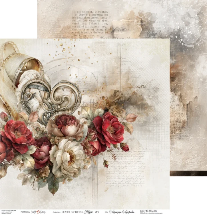 Zestaw papierów do scrapbookingu 30x30 Silver Screen Magic CC-F43-SSM-00 Craft O’Clock