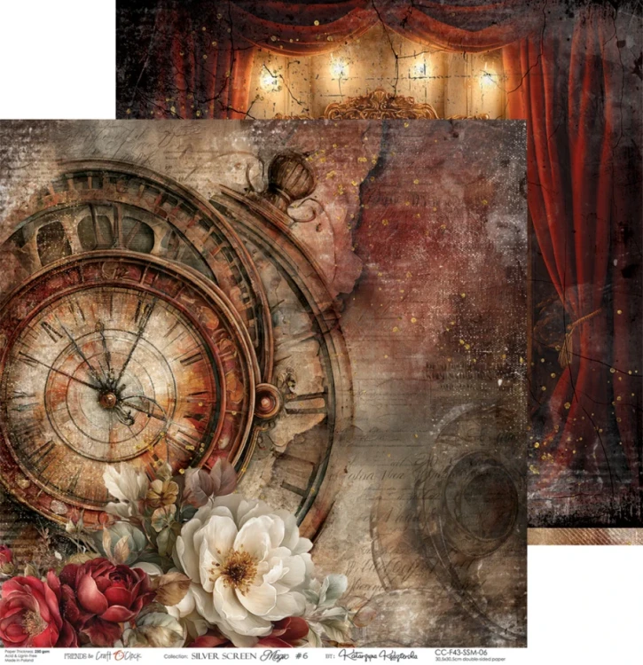 Zestaw papierów do scrapbookingu 30x30 Silver Screen Magic CC-F43-SSM-00 Craft O’Clock