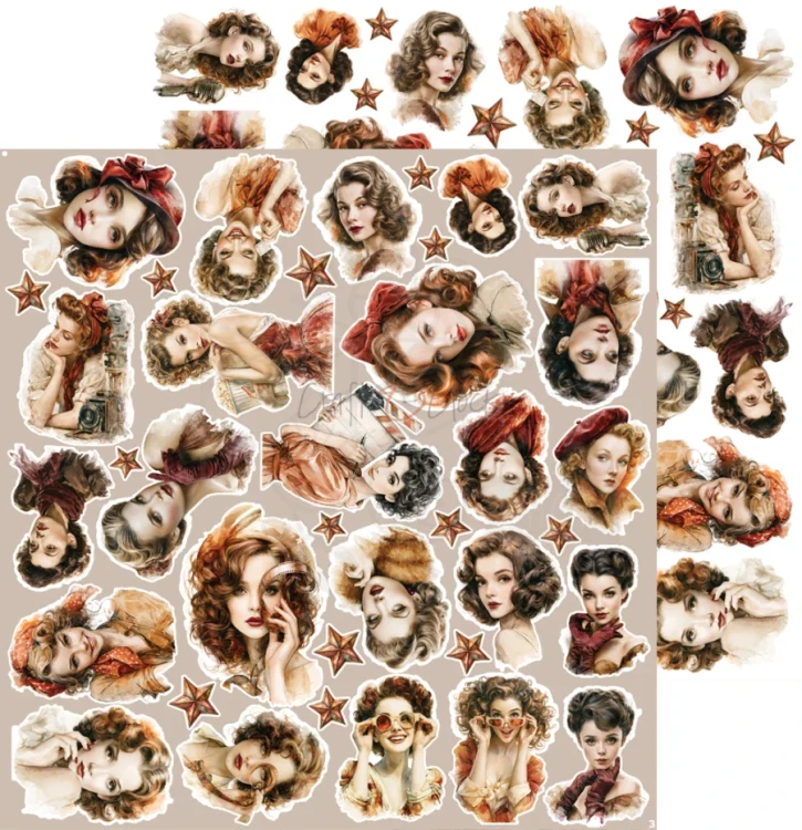 Zestaw papierów do scrapbookingu 20x20 Silver Screen Magic - Basic CC-F43-SSM-08 Craft O’Clock