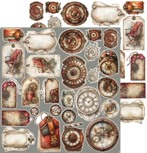 Zestaw papierów 30x30 dodatki do wycięcia Silver Screen Magic - Cinema CC-F43-SSM-12 Craft O’Clock