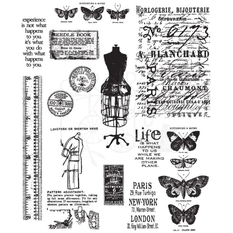 Stempel gumowy kauczukowy Attic Treasures CMS-LG 123 Tim Holtz Stampers Anonymous