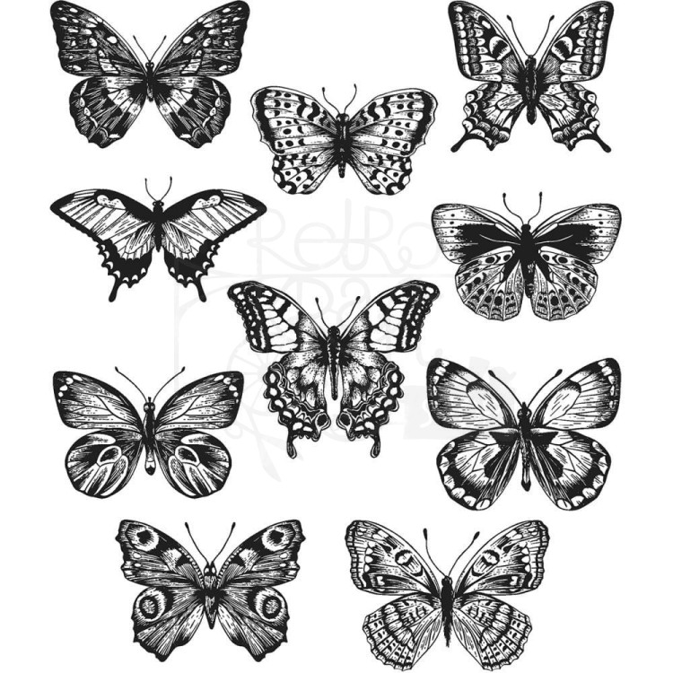 Stempel gumowy kauczukowy Flutter motyle CMS294 Tim Holtz Stampers Anonymous