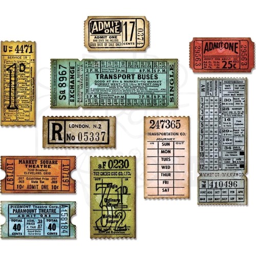 Wykrojnik Thinlits Dies - Ticket Booth by Tim Holtz bilety 6 elementów 662698 Sizzix