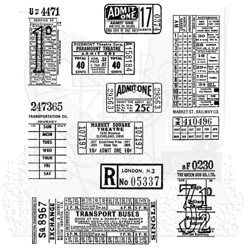 Stempel gumowy kauczukowy Ticket Booth bilety CMS337 Tim Holtz Stampers Anonymous