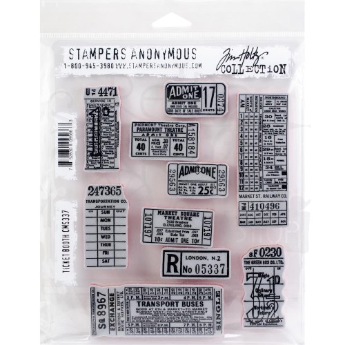 Stempel gumowy kauczukowy Ticket Booth bilety CMS337 Tim Holtz Stampers Anonymous