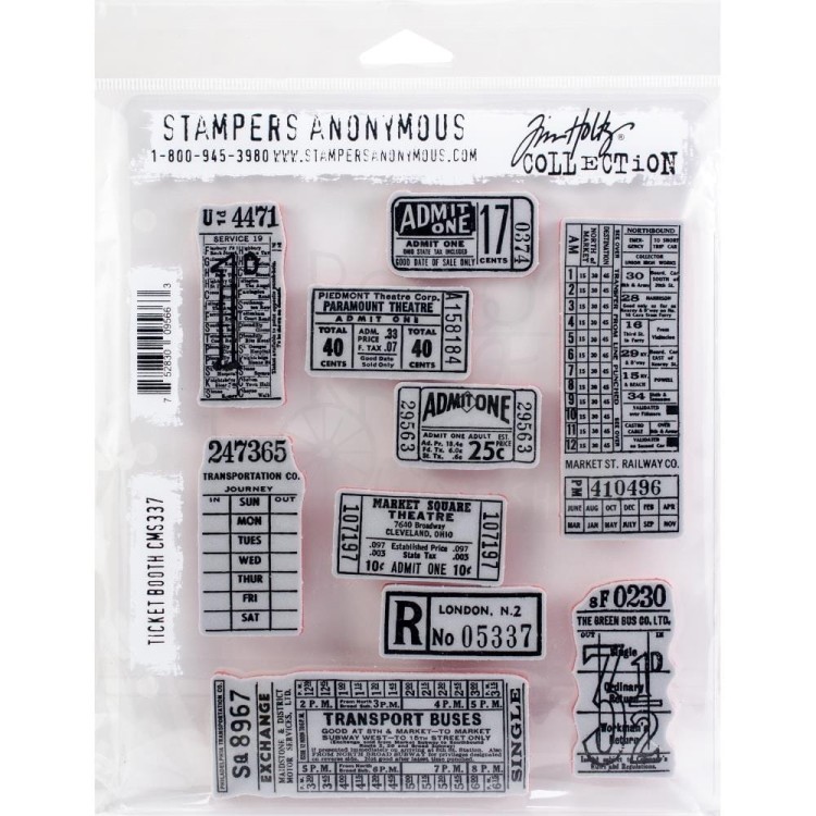 Stempel gumowy kauczukowy Ticket Booth bilety CMS337 Tim Holtz Stampers Anonymous