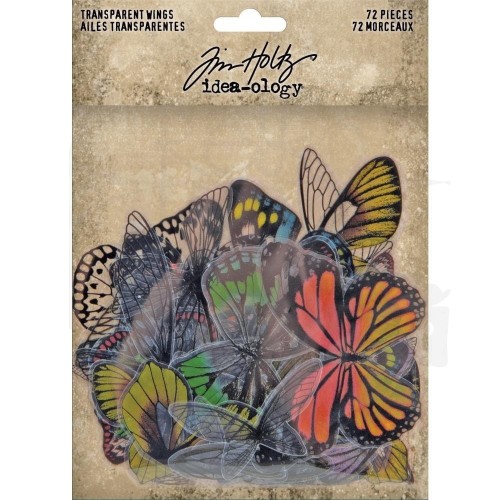 Ozdoby foliowe Idea-Ology Transparent Acetate Wings motyle 72szt TH93785 Tim Holtz