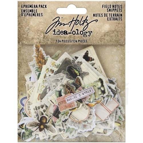 Ozdoby papierowe Idea-Ology Ephemera Snippets Field Notes 134szt TH94049 Tim Holtz