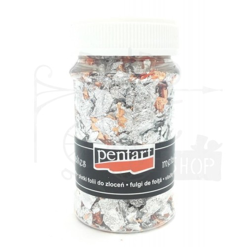 Folia płatki do złoceń mix srebro miedź 100ml M1 2497 Pentart
