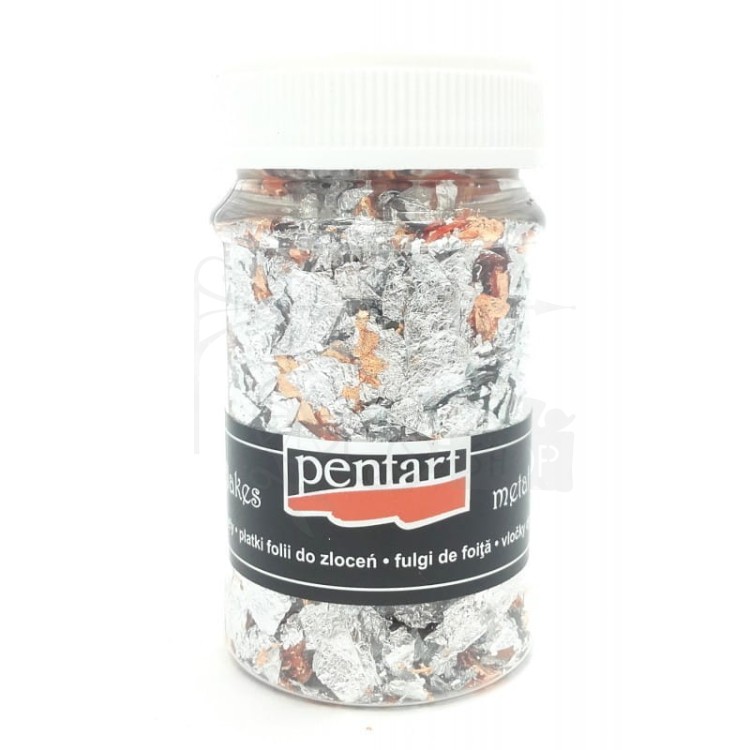 Folia płatki do złoceń mix srebro miedź 100ml M1 2497 Pentart