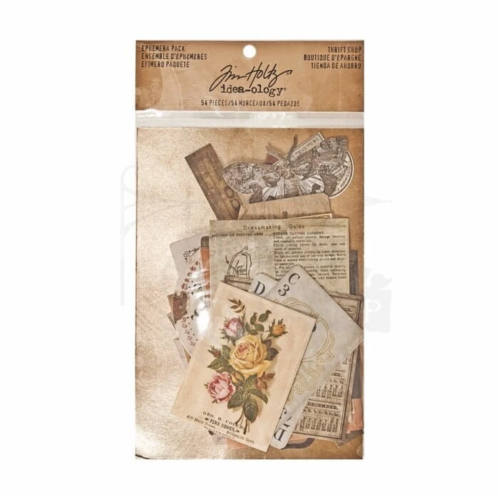 Ozdoby papierowe Idea-Ology Ephemera Pack Thrift Shop 54szt TH93114 Tim Holtz