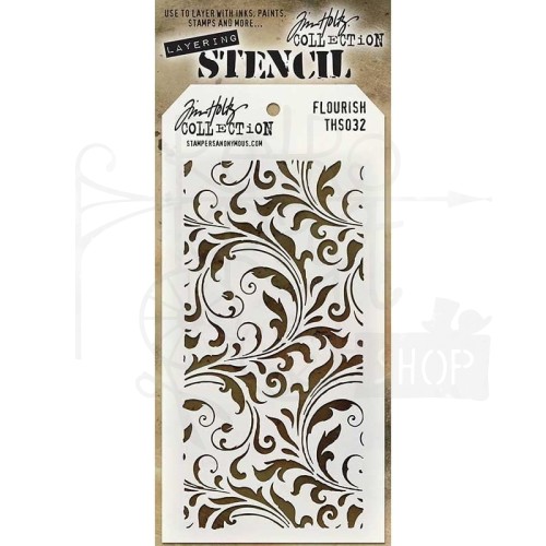 Szablon maska 12x22cm Flourish THS032 Tim Holtz Stampers Anonymous