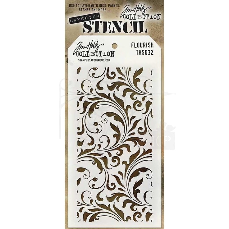 Szablon maska 12x22cm Flourish THS032 Tim Holtz Stampers Anonymous