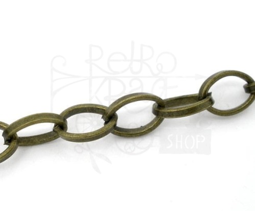 Łańcuszek metalowy 8x6mm 1mb - brąz
