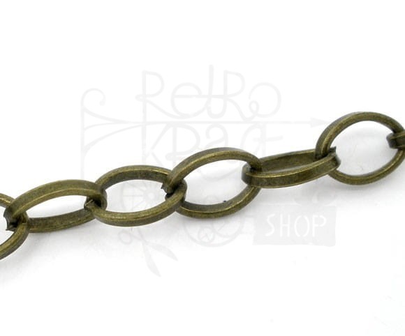 Łańcuszek metalowy 8x6mm 1mb - brąz