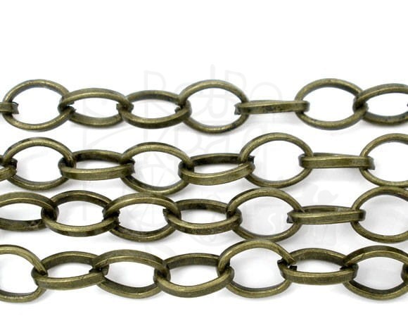 Łańcuszek metalowy 8x6mm 1mb - brąz