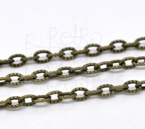 Łańcuszek metalowy 4.5x3mm - brąz 1mb