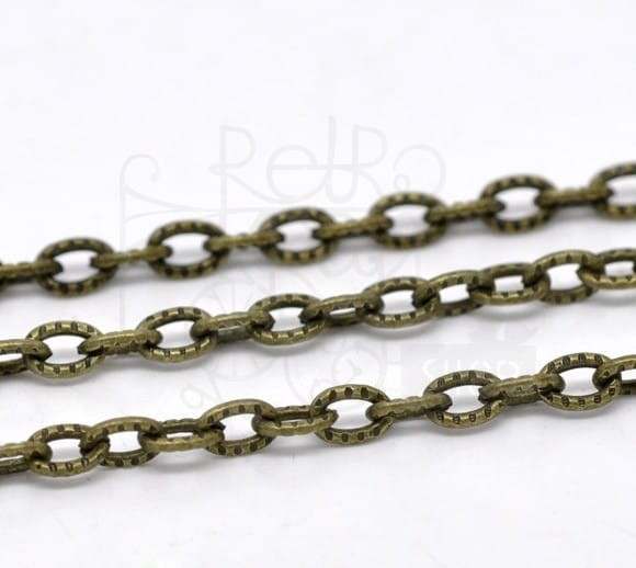 Łańcuszek metalowy 4.5x3mm - brąz 1mb