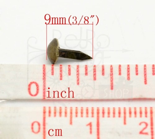 Ćwiek metalowy 9x5mm - brąz
