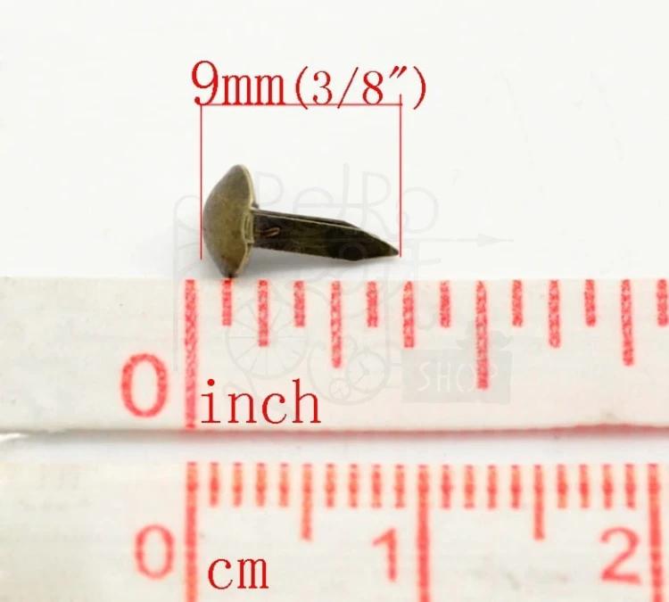 Ćwiek metalowy 9x5mm - brąz