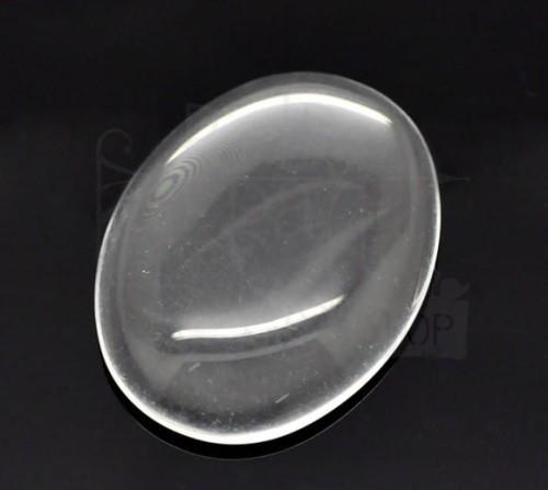 Kaboszon szklany przezroczysty owalny 40x30mm
